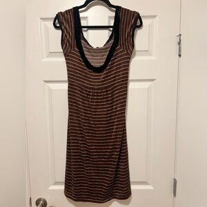 BETSY JOHNSON Velvet Stripe Tie Back Dress - Size: SP